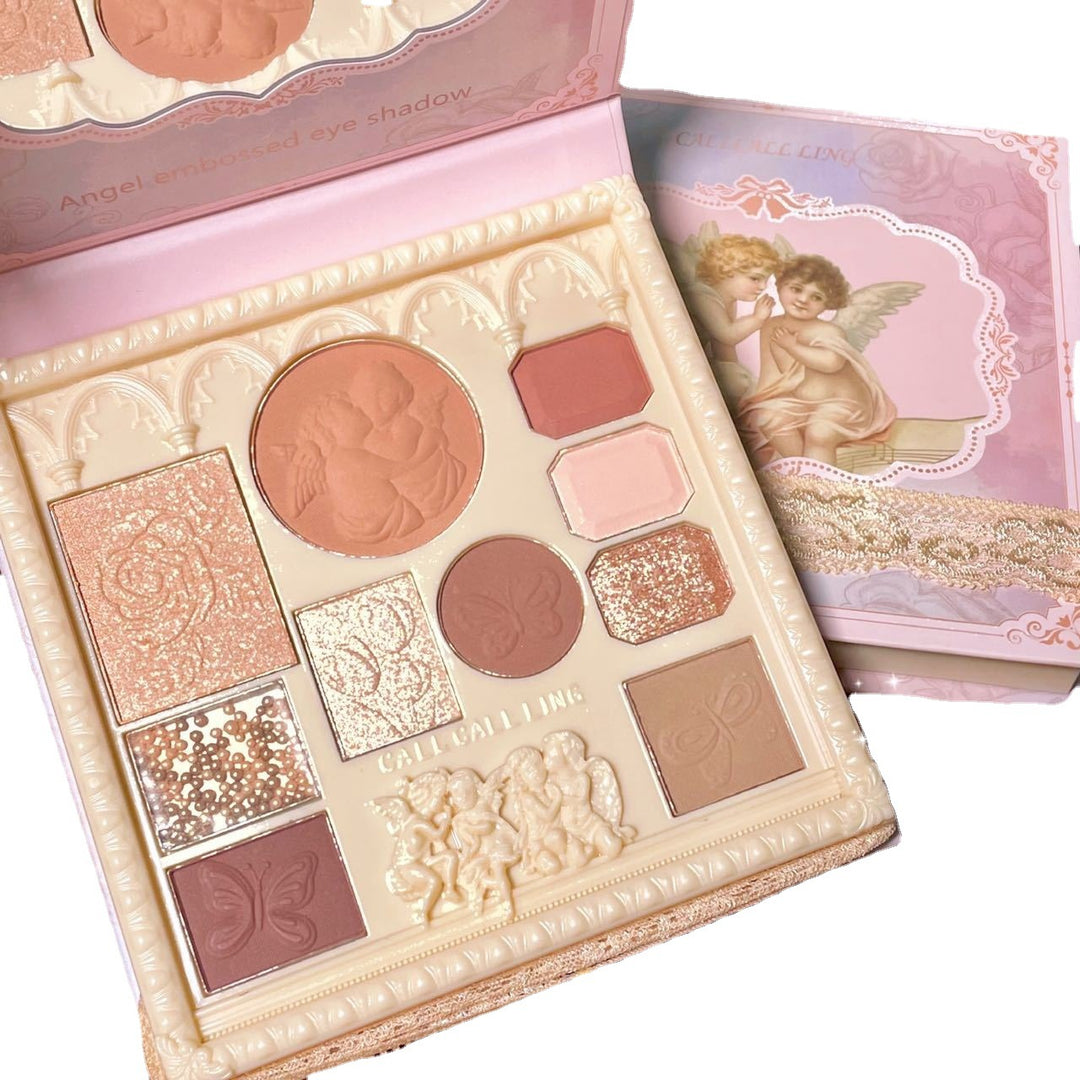 Celestial Glow Palette- The Embossed Angel All-in-One Eyeshadow, Blush & Highlighter Palette