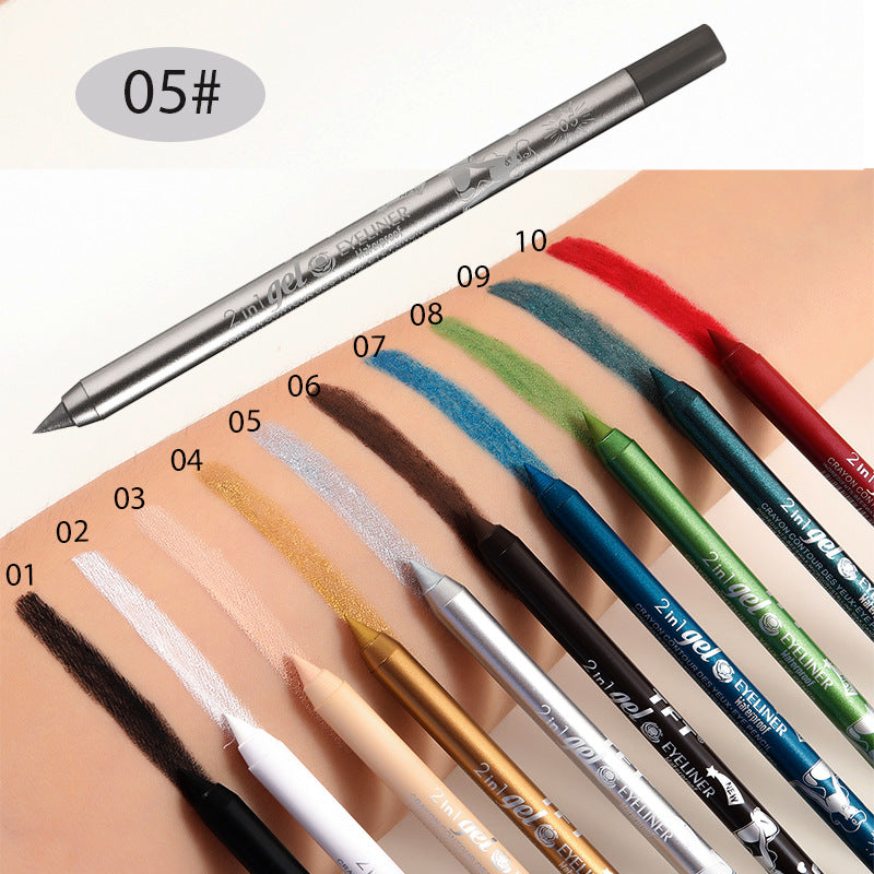 2 in 1 Gel Crayon Contour Des Yeux: Long-Lasting High Pigment Waterproof Eyeliner