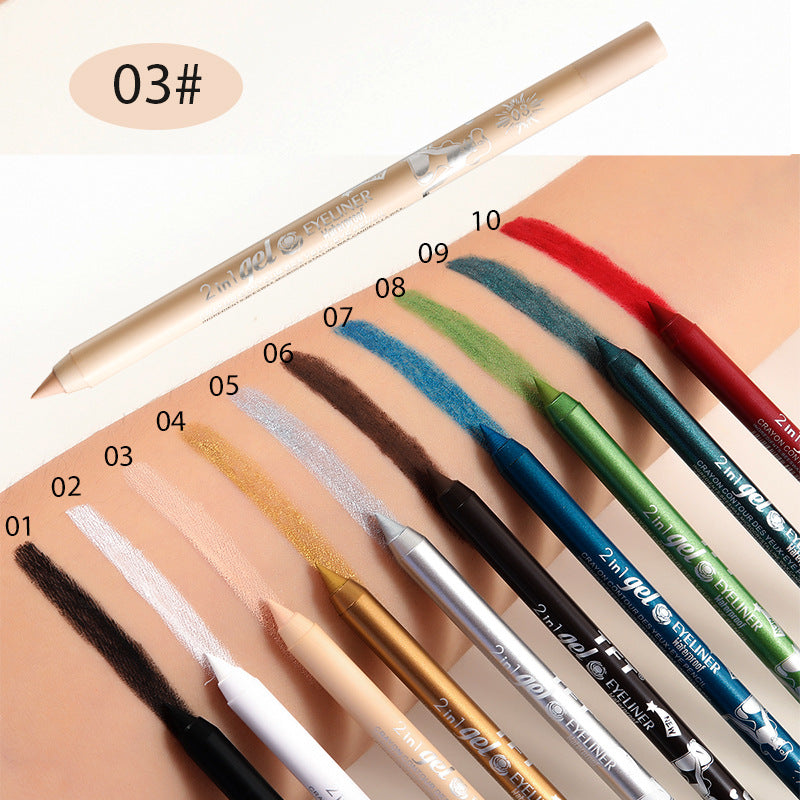 2 in 1 Gel Crayon Contour Des Yeux: Long-Lasting High Pigment Waterproof Eyeliner