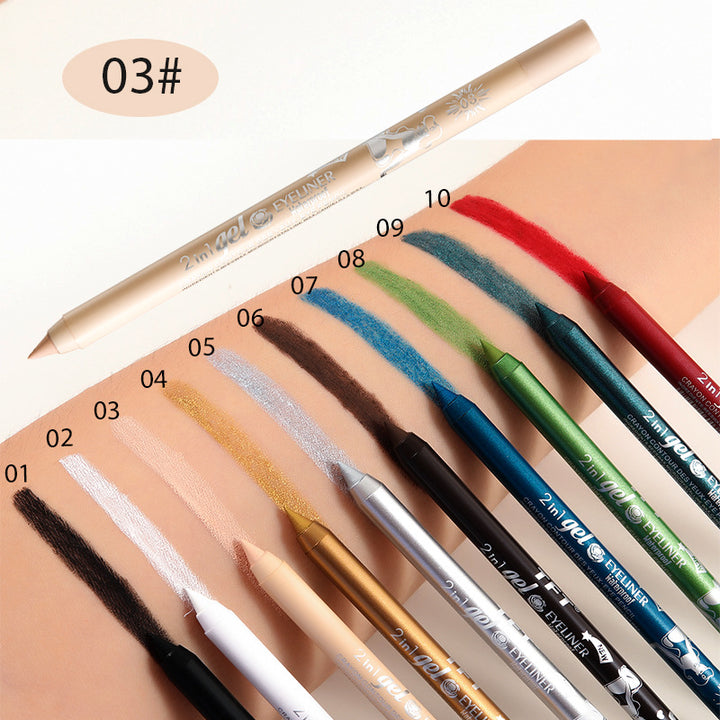 2 in 1 Gel Crayon Contour Des Yeux: Long-Lasting High Pigment Waterproof Eyeliner