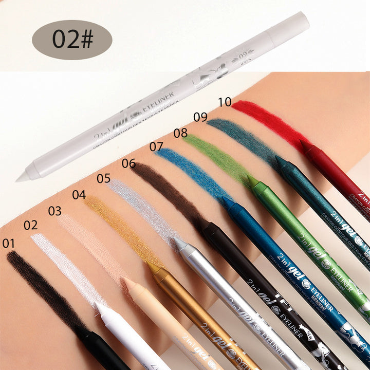 2 in 1 Gel Crayon Contour Des Yeux: Long-Lasting High Pigment Waterproof Eyeliner