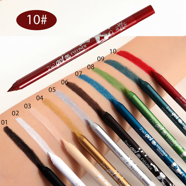 2 in 1 Gel Crayon Contour Des Yeux: Long-Lasting High Pigment Waterproof Eyeliner