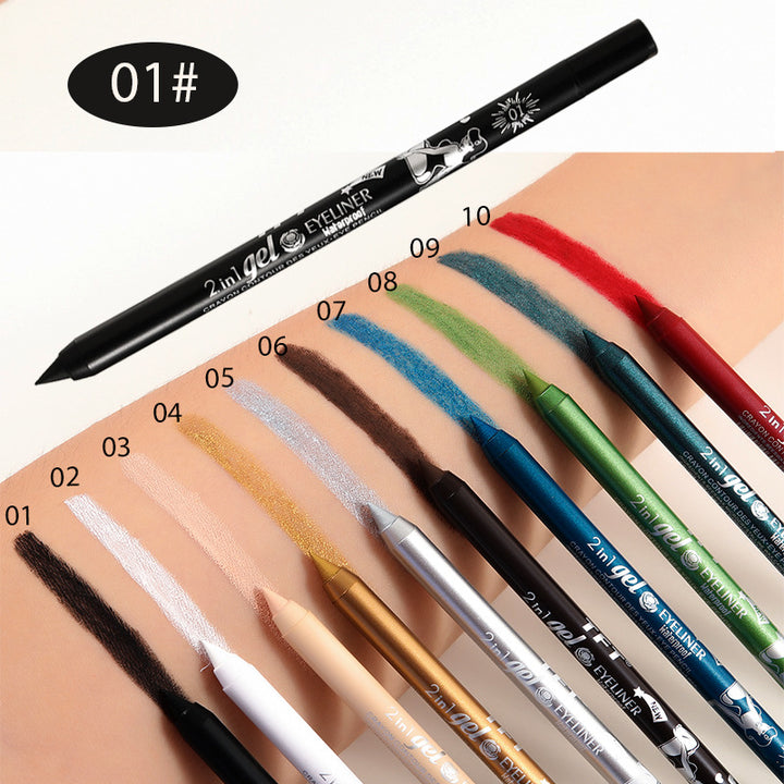 2 in 1 Gel Crayon Contour Des Yeux: Long-Lasting High Pigment Waterproof Eyeliner