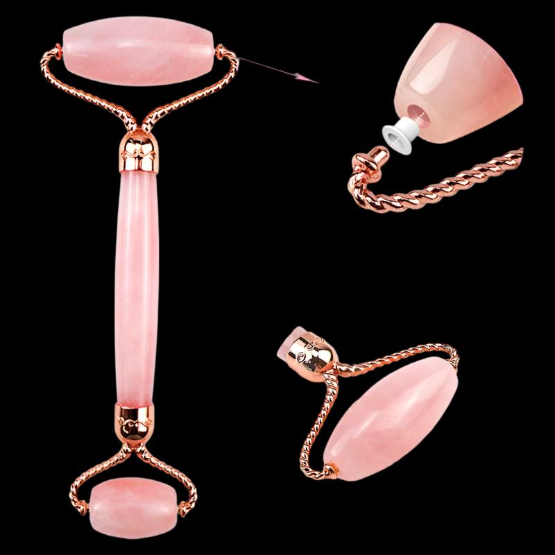 The Rose Quartz Ritual - Exquisite Dusk Pink Crystal Jade Roller and Gua Sha Set