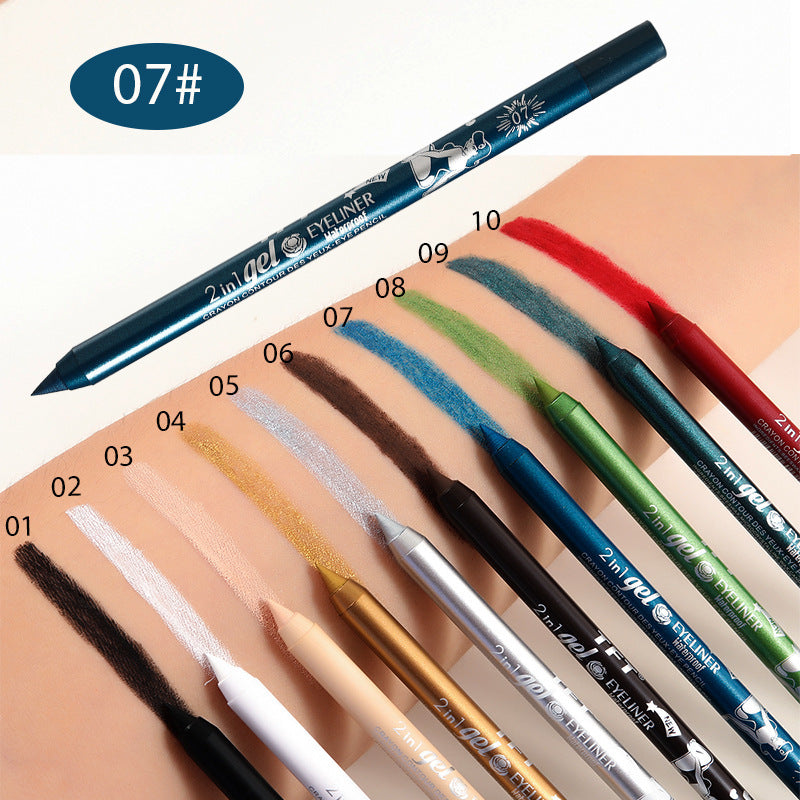 2 in 1 Gel Crayon Contour Des Yeux: Long-Lasting High Pigment Waterproof Eyeliner