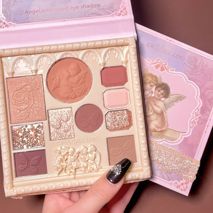 Celestial Glow Palette- The Embossed Angel All-in-One Eyeshadow, Blush & Highlighter Palette