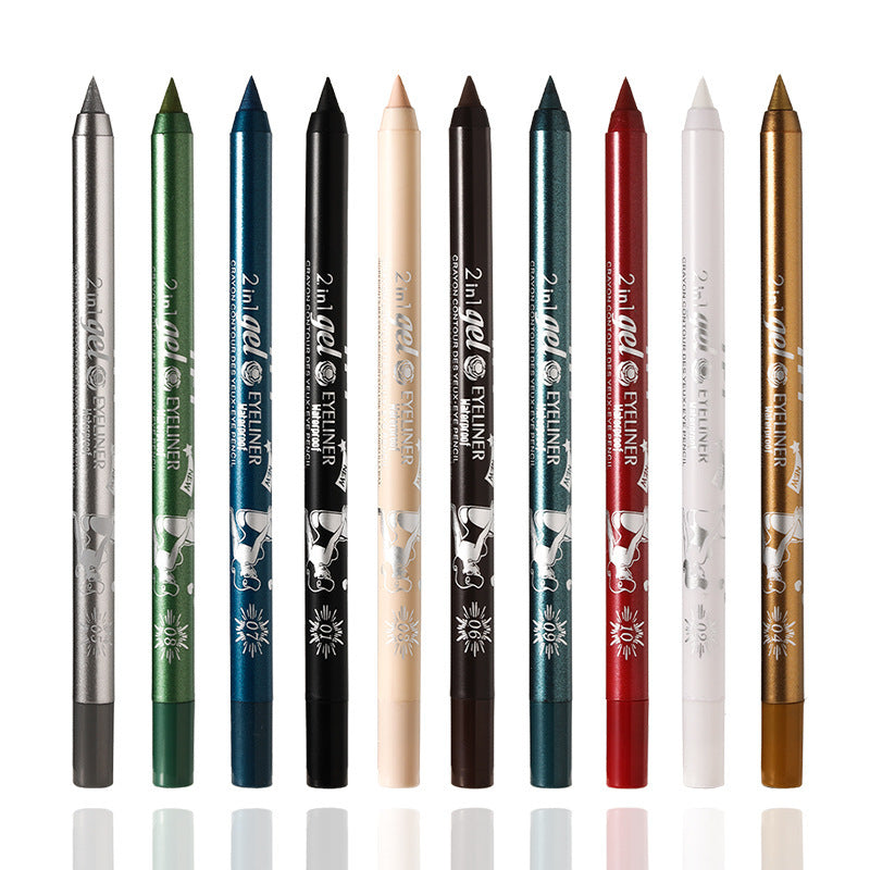 2 in 1 Gel Crayon Contour Des Yeux: Long-Lasting High Pigment Waterproof Eyeliner