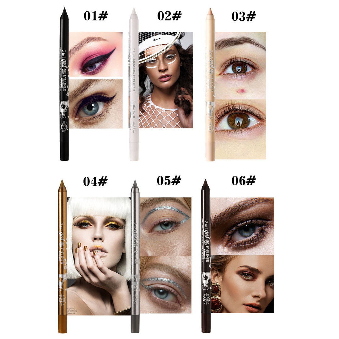 2 in 1 Gel Crayon Contour Des Yeux: Long-Lasting High Pigment Waterproof Eyeliner