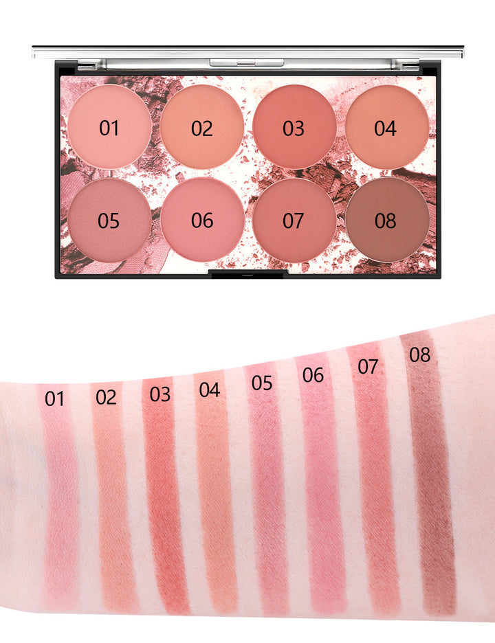 Miss Rose Eight-Color Sun Red Blush Palette