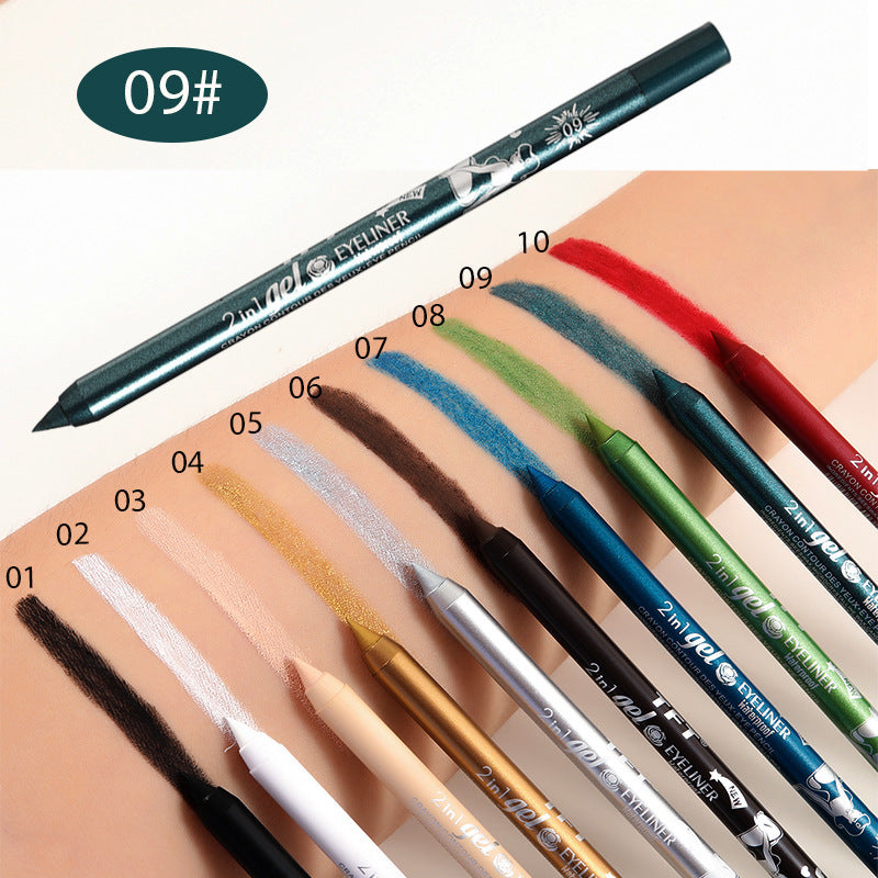 2 in 1 Gel Crayon Contour Des Yeux: Long-Lasting High Pigment Waterproof Eyeliner